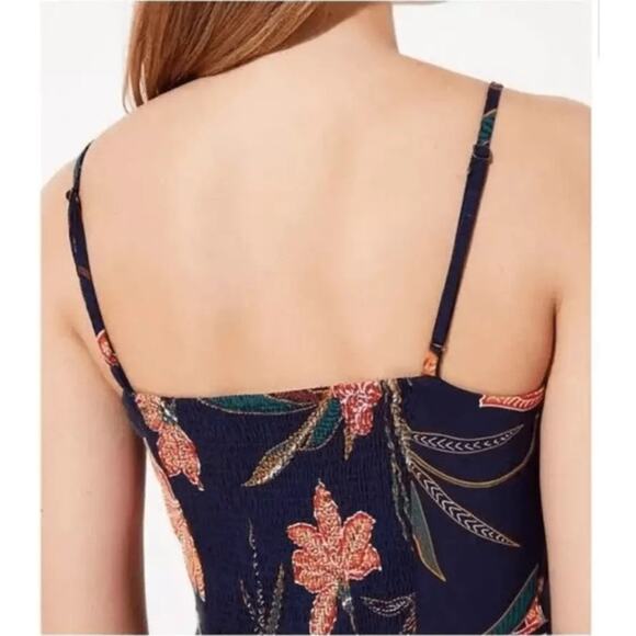 Loft Women's Dress Size 2P Navy Blue Floral Strappy Summer - Picture 3 of 10